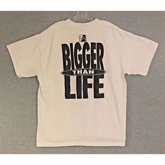 Football "Bigger Than Life" T-Shirt Mens 2XL White Short Sleeve Fabric Art Tee - Picture 3 of 8